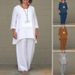 Women's Clothing Cotton And Linen Fashion Casual Large Size Irregular Long Sleeved Suit Wide Leg Pants Two Piece Suit_ecoleips.com