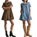 Women's Clothing Fashionable Casual Leopard Print Slimming Short Sleeve Denim Dress Women's Clothing_ecoleips.com