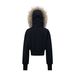 Vintage Grey Hooded Zip-Up Sweatshirt Jacket For Women – Slim Fit Cropped Pullover With Faux Fur Trim_ecoleips.com