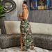 S390451 Spring Summer New Women's Casual Camouflage Print Large Pocket Split Mid-Length Skirt_ecoleips.com