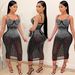 Women's Mesh Sequin Party Dress – Sexy Sheer Sleeveless Bodycon Dress For Nightclub & Evening Events_ecoleips.com