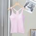 Women's Clothing Women's One Piece Sports Tank Top Elastic Straps Built-in Bra Ice Silk Knitwear For Formal & Casual For Women_ecoleips.com