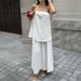 Women's Clothing Women's Artistic Resort Wear Set Strapless Top Long Skirt Loose Fit Spring Summer Style Clothing_ecoleips.com