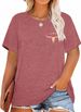 Anbech Womens Plus Size Tops Short Sleeve Casual T-Shirt Kindness Flowers Print Pullover Tunic 1X-5X_ecoleips.com