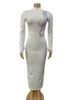Women's Clothing New Solid Color Autumn And Winter Half High Collar Hot Diamond Long Sleeve Temperament Slim Hip Dress_ecoleips.com