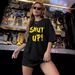Women's Clothing Women's Black Casual T-Shirt Round Neck Short Sleeve Letter Print Simple Sports Top Style Loose Fit_ecoleips.com