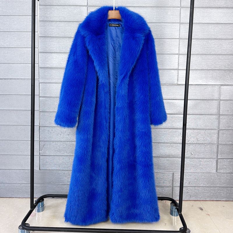Coat Women Long Suit Collar Super Long Coat for Women_ecoleips.com