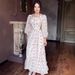 Style 2026 Square Neck Long Dress European And American Waist-Cinching Fairy Lace-Up New Floral Pattern Export_ecoleips.com