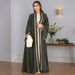 Verve New Style Muslim Fashion Robe Appliqué, Elegant Cardigan Long Dress With Raglan Sleeves And Pockets_ecoleips.com