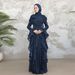 Voya Muslim Women's Double-Layered Fabric Waist-Cinching Dress, Headscarf-Free, Stylish And Elegant Ladylike Outfit With A Grand Aura_ecoleips.com