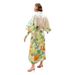 Women's Clothing Single Breasted Long Lantern Sleeve Graffiti Print Tie Waist Dress_ecoleips.com