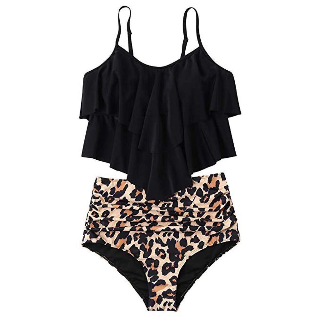 Verve 2025 New Two-Piece Swimsuit For Women Sexy Leopard Print High-Waisted Strap Vacation Style Bikini_ecoleips.com