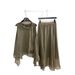 Elegant Asymmetrical Tie-Neck Blouse With Flowy Sleeves & Relaxed Fit | Breathable Ramie Blend Fabric | Minimalist Style For Women_ecoleips.com