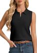2026 Women Elegant Wool Blend Knit Sleeveless Polo Vest_ecoleips.com