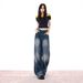26ss| 2026 American Retro Washed Distressed Drapey Spring-summer Versatile Floor-length Everyday Denim Pants New Style_ecoleips.com