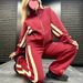 Women's Clothing Fashion Color Block Women's Sportswear Set Long Pants Autumn Casual Style European And American Trendy Jacket_ecoleips.com