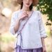 2026 Spring/Summer Cotton And Linen Women's Artistic Retro Seven-Calf-Sleeve Oblique-Collar Belted Embroidered V-Neck To_ecoleips.com