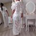 French Lace Hollow out Women's Outfit Blouse And Pants Set with Elegant Embroidery Detachable Button-Up Top And High-Waisted Trousers_ecoleips.com