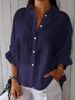 Women's Clothing Cotton And Linen Back Tie Design Shirt_ecoleips.com