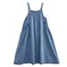 Plus Size Women's Halter Dress Korean Style Spring Summer Mid-Length Loose Slimming Denim Overall With Full Skirt_ecoleips.com