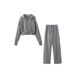 Women's Autumn Casual Two Piece Set Long Sleeve Zipper Hooded Sweatshirt_ecoleips.com