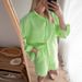 Women's Clothing Versatile Shirt Elastic Waist Shorts Cotton Linen Two Piece Set_ecoleips.com