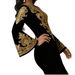 Women's Floral Print Bell Sleeve Midi Dress - Elegant Chiffon A-Line Dress For Party & Casual Wear_ecoleips.com