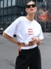 Red T-Shirt With Amore Amore Amore Print Women's T-Shirt Simple Design Summer Fashion Tee Boutique Drop Sleeve_ecoleips.com