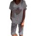 Women's Clothing Casual Loose Women's Heart Shaped Sequin Decoration Suit Cotton And Linen Loose Shorts_ecoleips.com