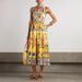 Sultry Floral Print Sundress – Strap Pocket Maxi Dress, Breathable Polyester & Adjustable Ties (S-Xl, Summer Essential)_ecoleips.com