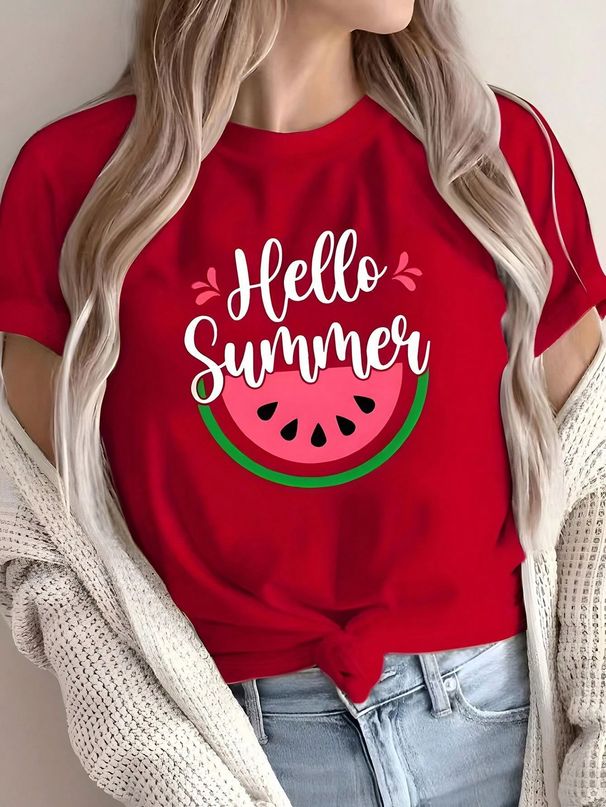 Oversized Love Print T-Shirt – Soft Milk Silk Crewneck Tee For Women & Men (S-XL, Cherry Red, Unisex Casual Top)_ecoleips.com
