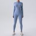 Women's Clothing Zipper Nude Long Sleeved Yoga Jumpsuit Sports Fitness Training Dance All In One Jumpsuit_ecoleips.com