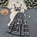 Women's Clothing Retro Jacquard Knitted Suit Sleeveless Vest Mid Length Skirt High End Lady Two Piece Suit_ecoleips.com