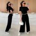 Women's Clothing Women's Summer New Casual Short Tops And Trousers Two Piece Suit_ecoleips.com