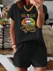 Women’s 2 Piece Outfit Set – Oversized Graphic T-Shirt And Biker Shorts Matching Set, Casual Summer Lounge Tracksuit For Daily Wear-316_ecoleips.com