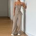 Summer New Women's Clothing Sexy Chest Wrap Split Pit Strip Top Straight Trousers Set_ecoleips.com