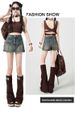 American Retro Summer Denim Shorts Women's 2026 New Summer Thin High Waist A Word Spice Culottes Hot Pants_ecoleips.com