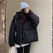 Women's Winter Hooded Puffer Jacket With Detachable Hood - Stylish Loose Fit Workwear Coat In White, Black, Brown, Green, Purple_ecoleips.com