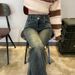 Cement Gray Flared Jeans Women, Spring And Autumn 2024 New Style, High-waisted, Slim-fit, Stretchy Bell-bottom Pants For_ecoleips.com