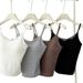 Lace Trimmed Lyocell Ribbed Camisole With Built-in Bra - Lightweight Summer Layering Tank For Women_ecoleips.com