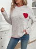 Women's Clothing Sweetheart Knit Sweater - Winter Valentine's Day Semi-Turtleneck Pullover For Women_ecoleips.com