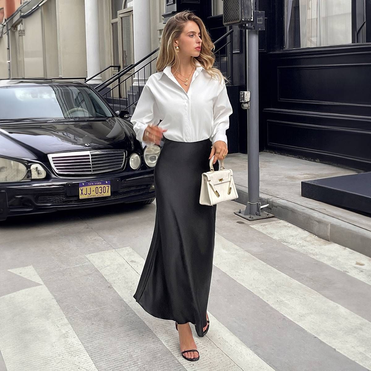 Women's Clothing Elegant French Style Draped Midi Skirt For Women Slim Fit Commuter Design Autumn/Winter Women's Clothing_ecoleips.com
