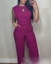 Women's Clothing Casual Suit Round Neck Short Top With Straight Leg Pants_ecoleips.com