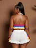 Colorful Beach Resort Style Knitted Set For Women Halter Neck Top And Shorts Two Piece Casual Wear_ecoleips.com