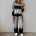 Women's Long Sleeve round Neck Top Slit Design Casual Solid Color Autumn Winter Hot Selling Suit_ecoleips.com