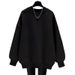 Fashion Solid Color Women's Sweatshirt Pure Cotton Fleece Lined Thick Winter Versatile Spring Autumn Style Factory Direct Sales_ecoleips.com