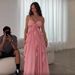 Women Splicing Ruffled Strapless Long Chiffon Fairy Dress Holiday Beach Vacation Floor Length Maxi Dress_ecoleips.com