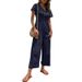 Women's casual commuting nine-point pants summer wide-leg jumpsuit women_ecoleips.com