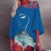 Women's Clothing Women's Casual Printed T-Shirt Spring/Summer Asymmetrical Neck Patchwork Loose Fit Style Top_ecoleips.com