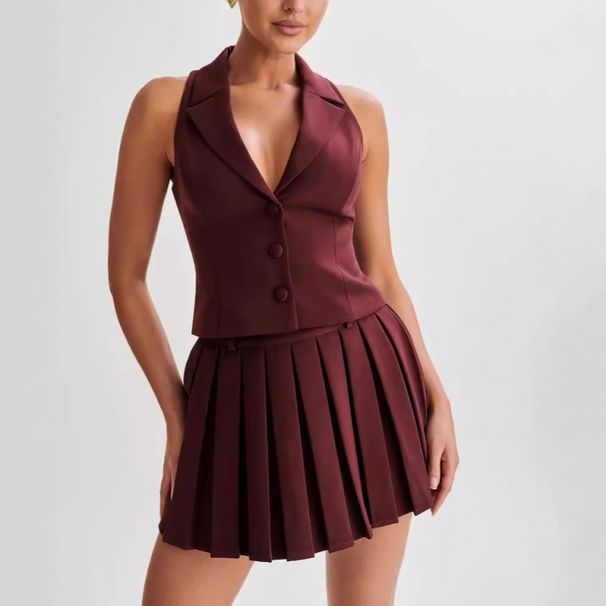 Women's Clothing Temperament Vest Loose Fashion Long Skirt Suit_ecoleips.com
